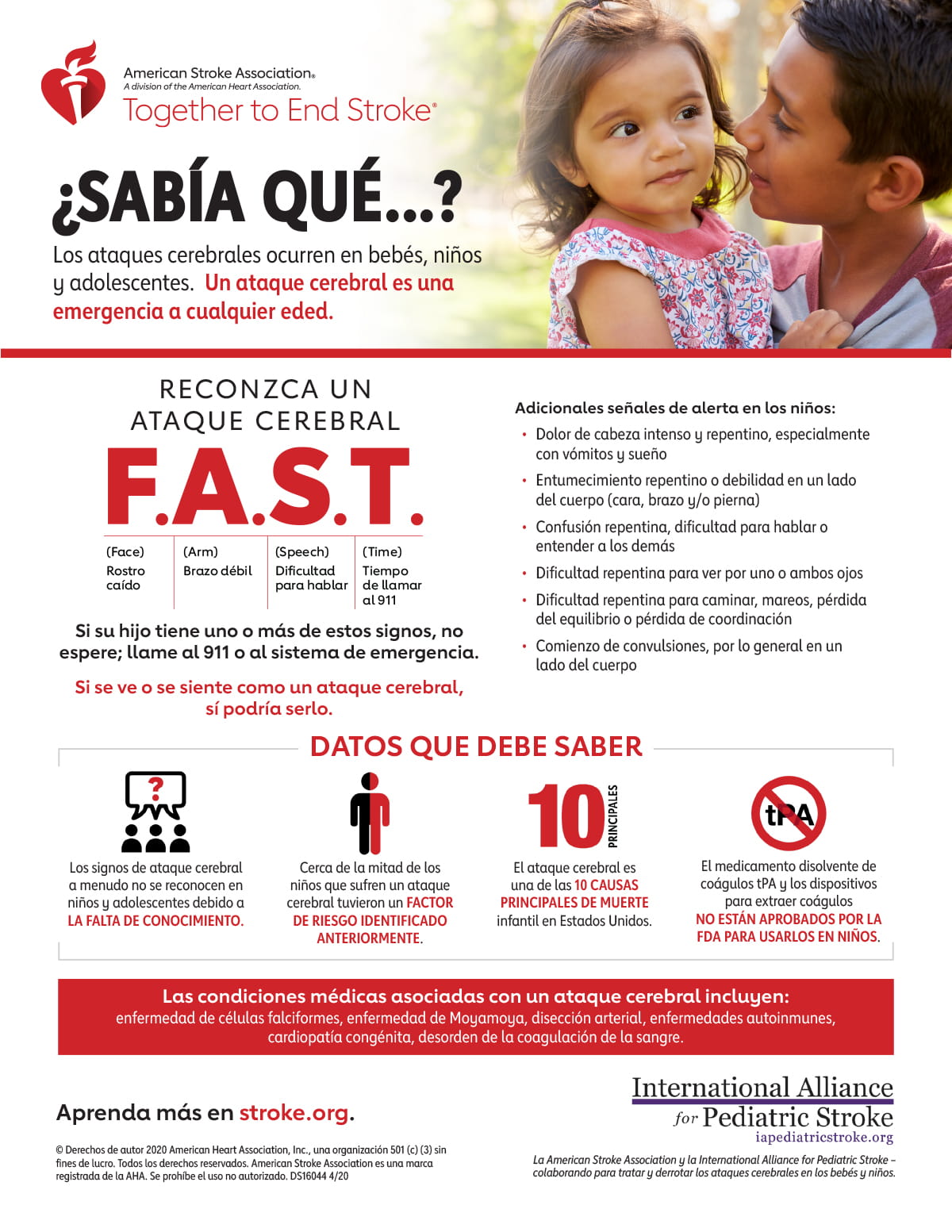 Pediatric Stroke Infographic in Spanish
