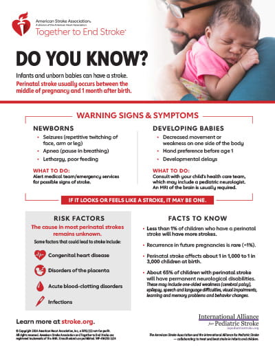 infographic on perinatal stroke